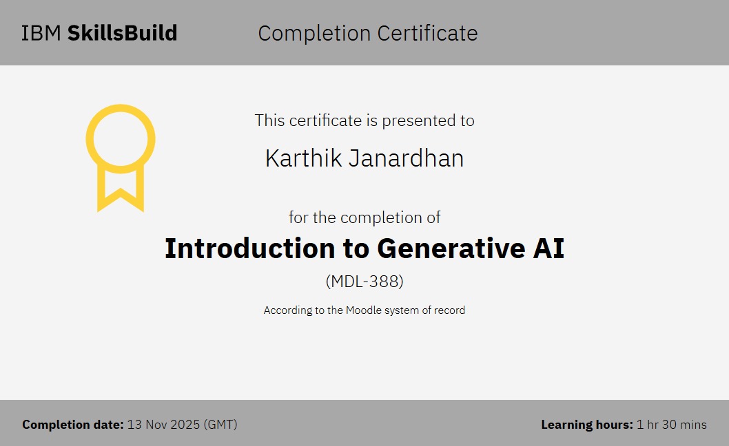 Introduction to Generative AI — IBM SkillsBuild